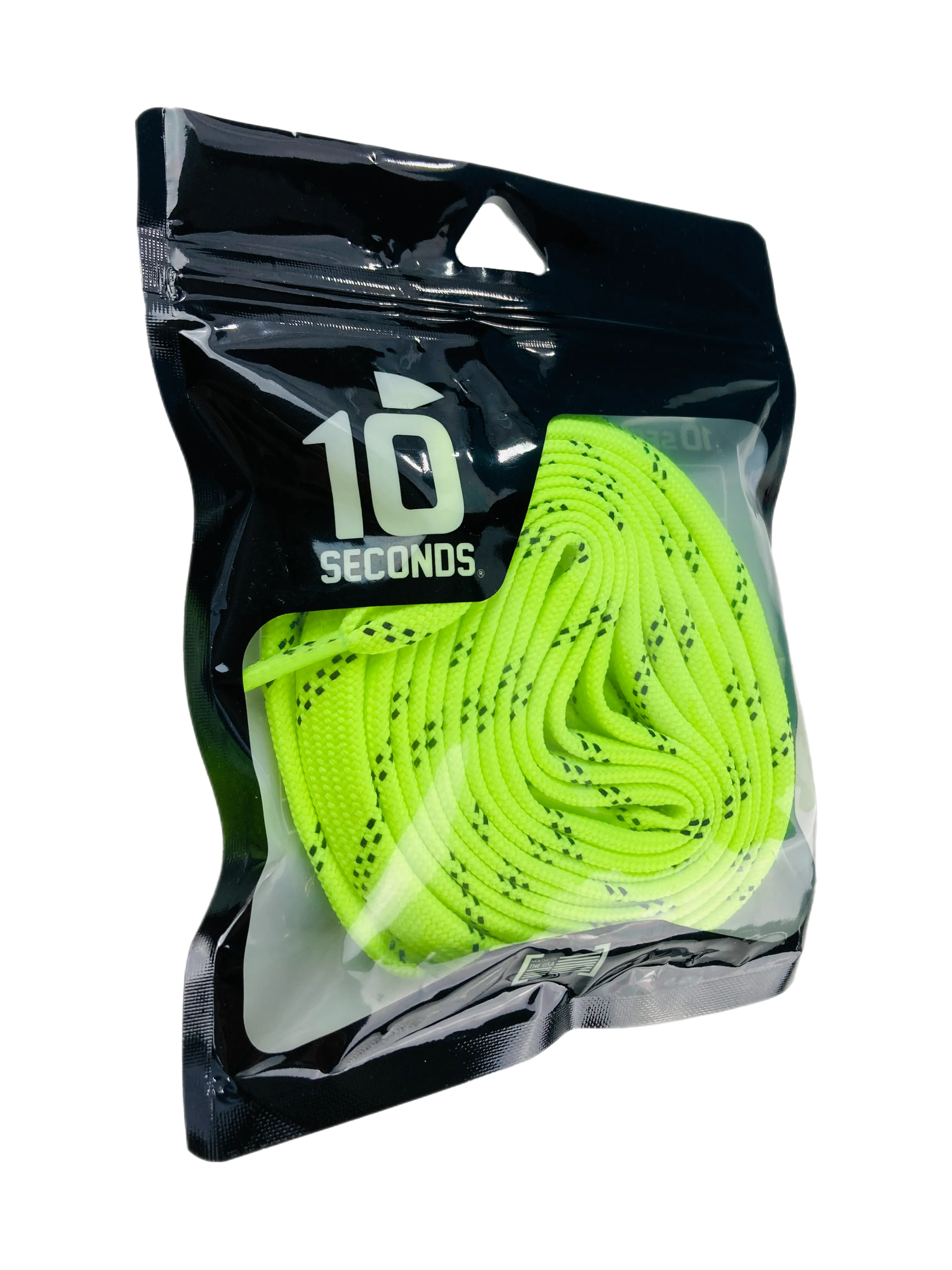 10 Seconds ® Athletic Hockey / Skate / Lacrosse Lace | Neon Yellow/Black