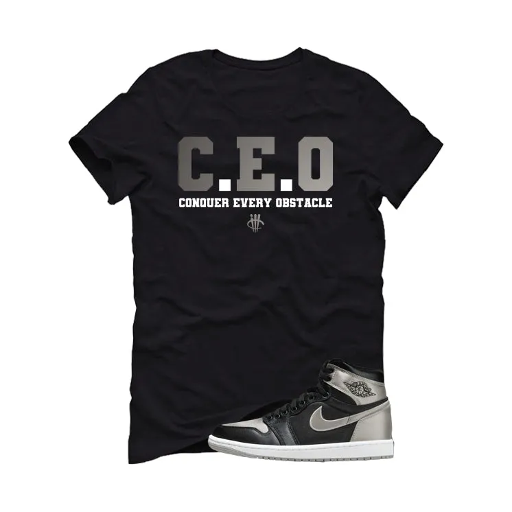 Air Jordan 1 High OG WMNS Satin Shadow Black T-Shirt (CEO)| illcurrency