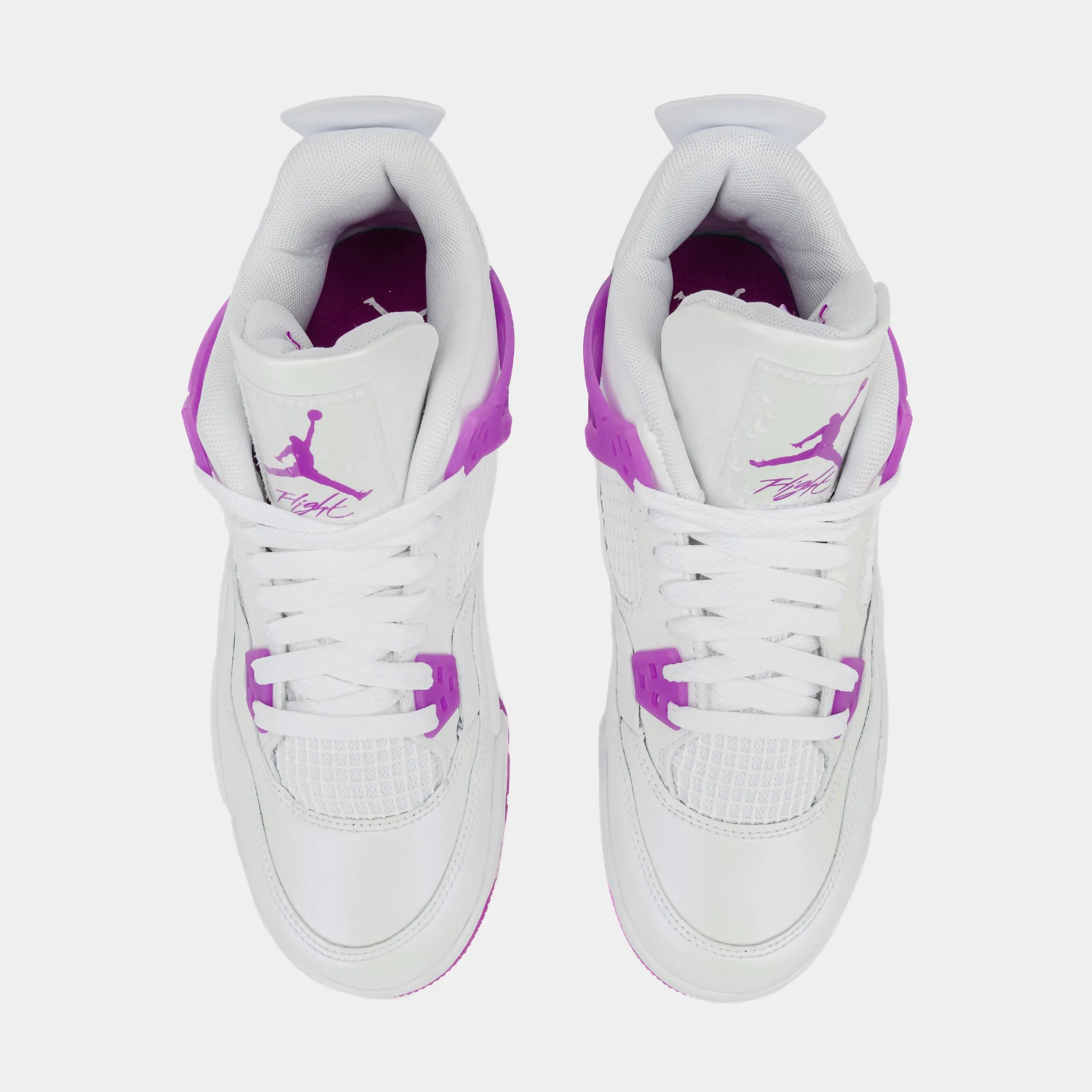 Air Jordan 4 Retro Hyper Violet Grade School Lifestyle Shoes (White/Hyper Violet)