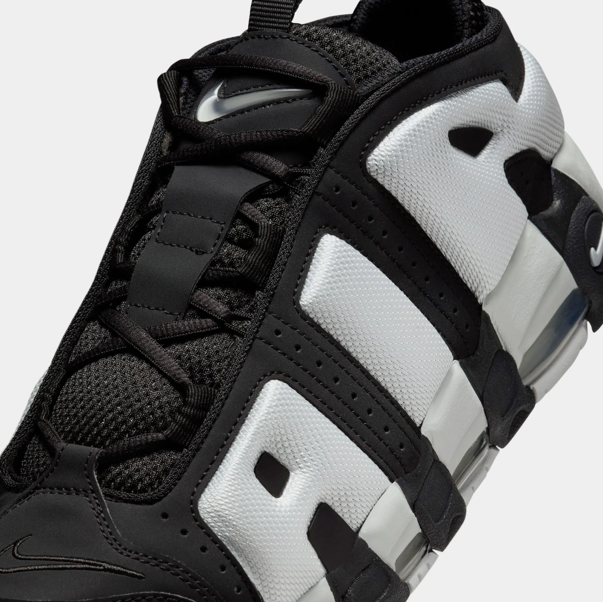 Air More Uptempo Low Mens Basketball Shoes (Black/Metallic Silver/Photon Dust)