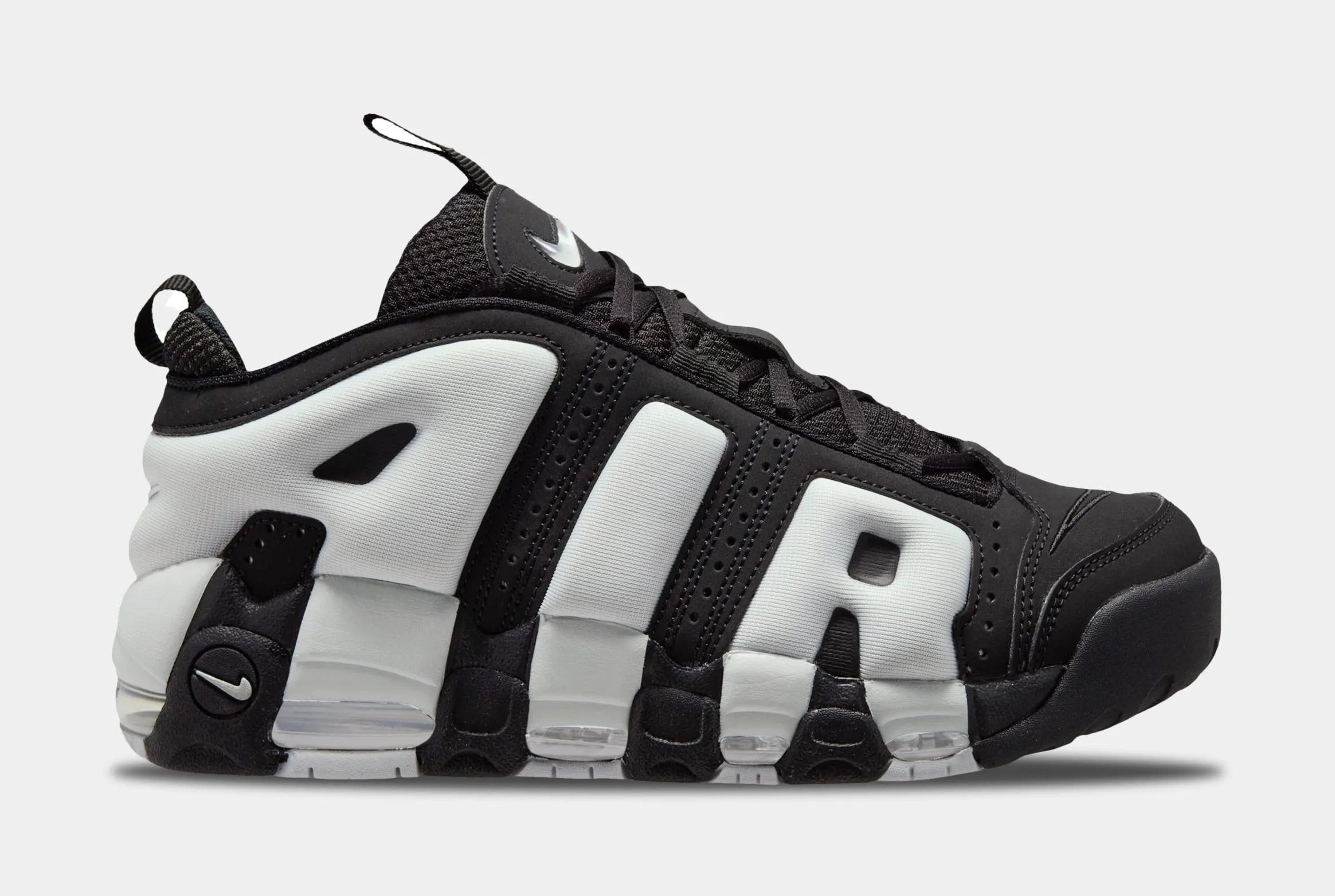 Air More Uptempo Low Mens Basketball Shoes (Black/Metallic Silver/Photon Dust)