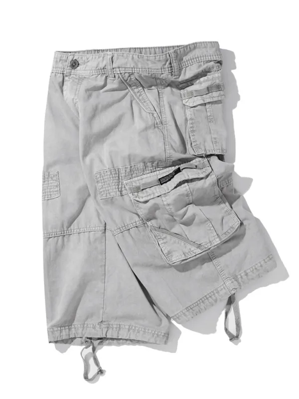 American retro overalls shorts for men with multiple pockets