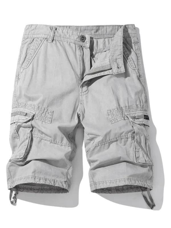 American retro overalls shorts for men with multiple pockets