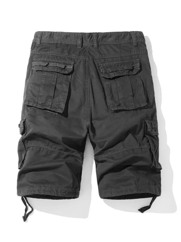 American retro overalls shorts for men with multiple pockets