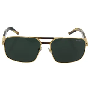 Arnette Men's AN3068 Smokey Rectangular Metal Sunglasses, Gold/Grey Green, 60 mm