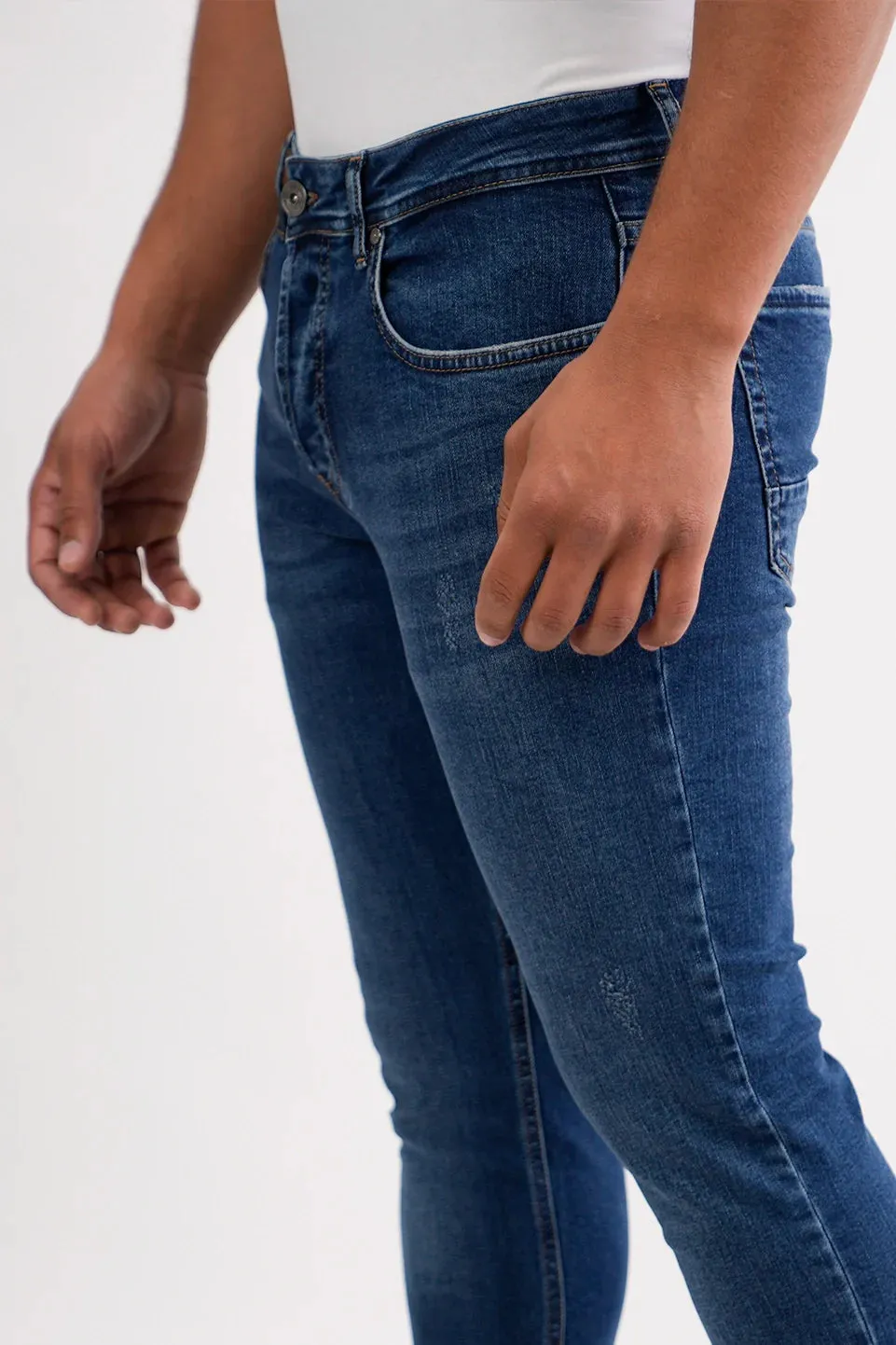 Blue Skinny Plain Jeans