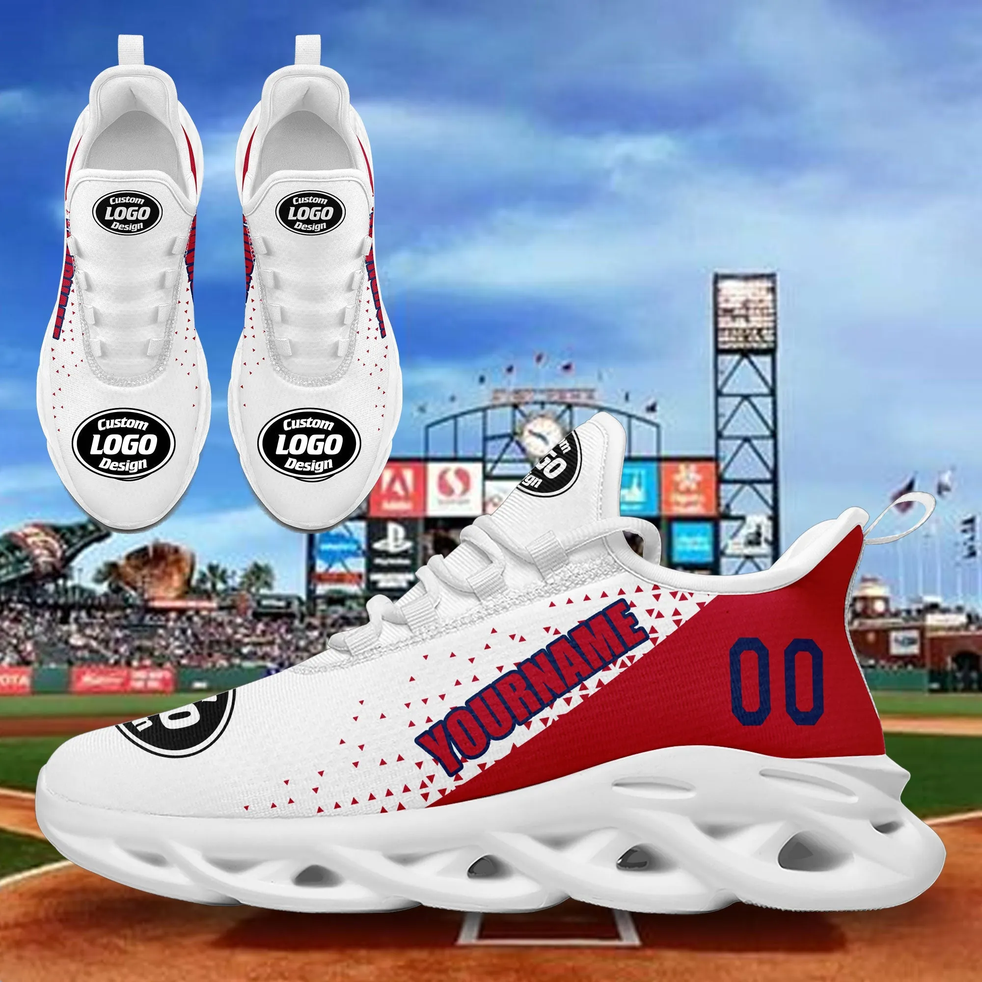 Custom White Red Jersey MaxSoul Shoes and Hat Combo Offer Personalized ZH-D0b009a-a