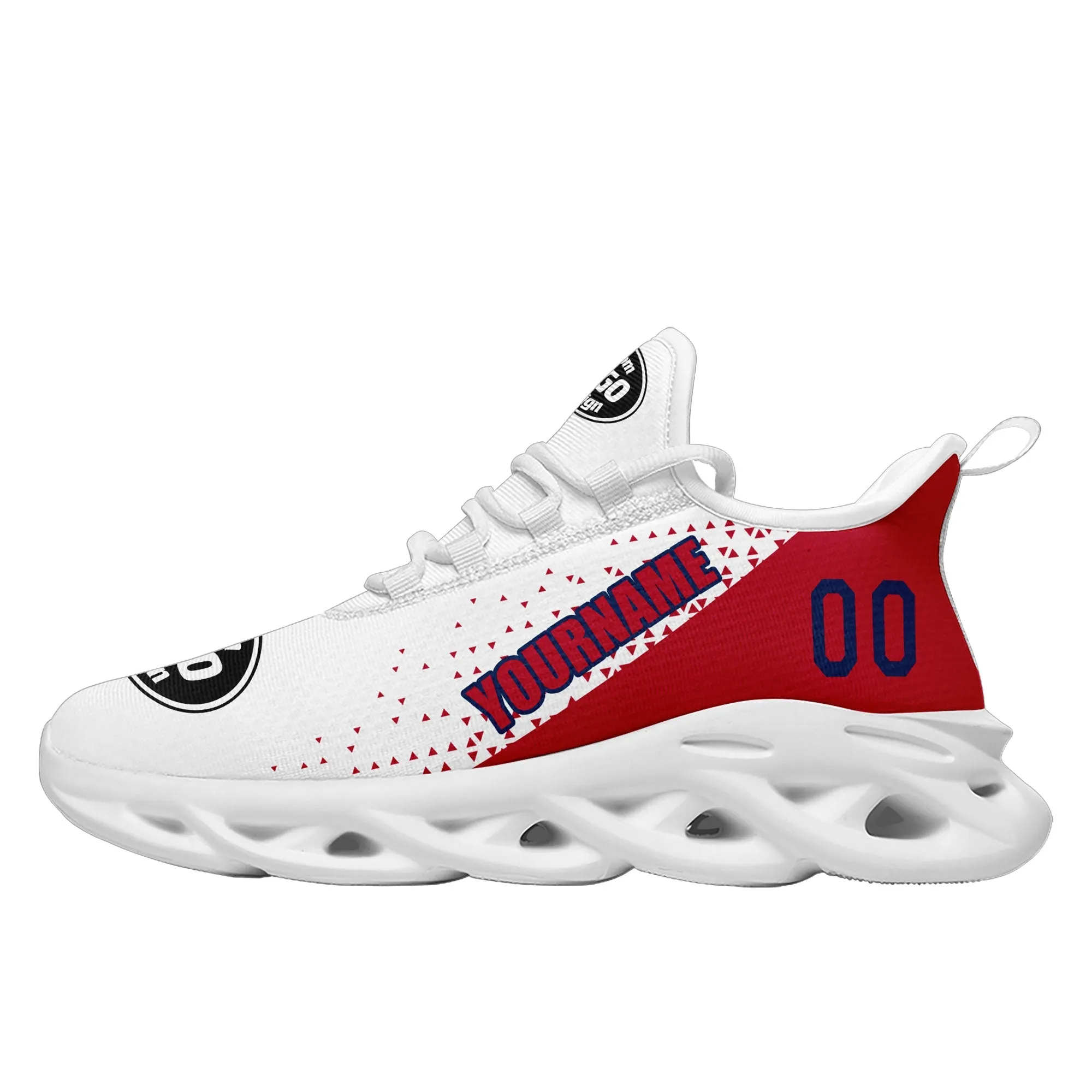 Custom White Red Jersey MaxSoul Shoes and Hat Combo Offer Personalized ZH-D0b009a-a