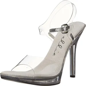 Ellie Shoes Brook Stiletto Clear Heel Sandals