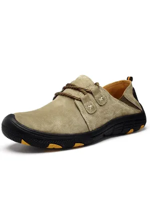 Fashion Male Breathable Genuine Leather Shoes / Outdoor Trekking Footwear - SF1344