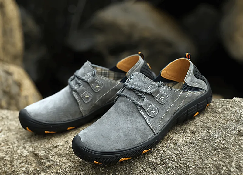 Fashion Male Breathable Genuine Leather Shoes / Outdoor Trekking Footwear - SF1344