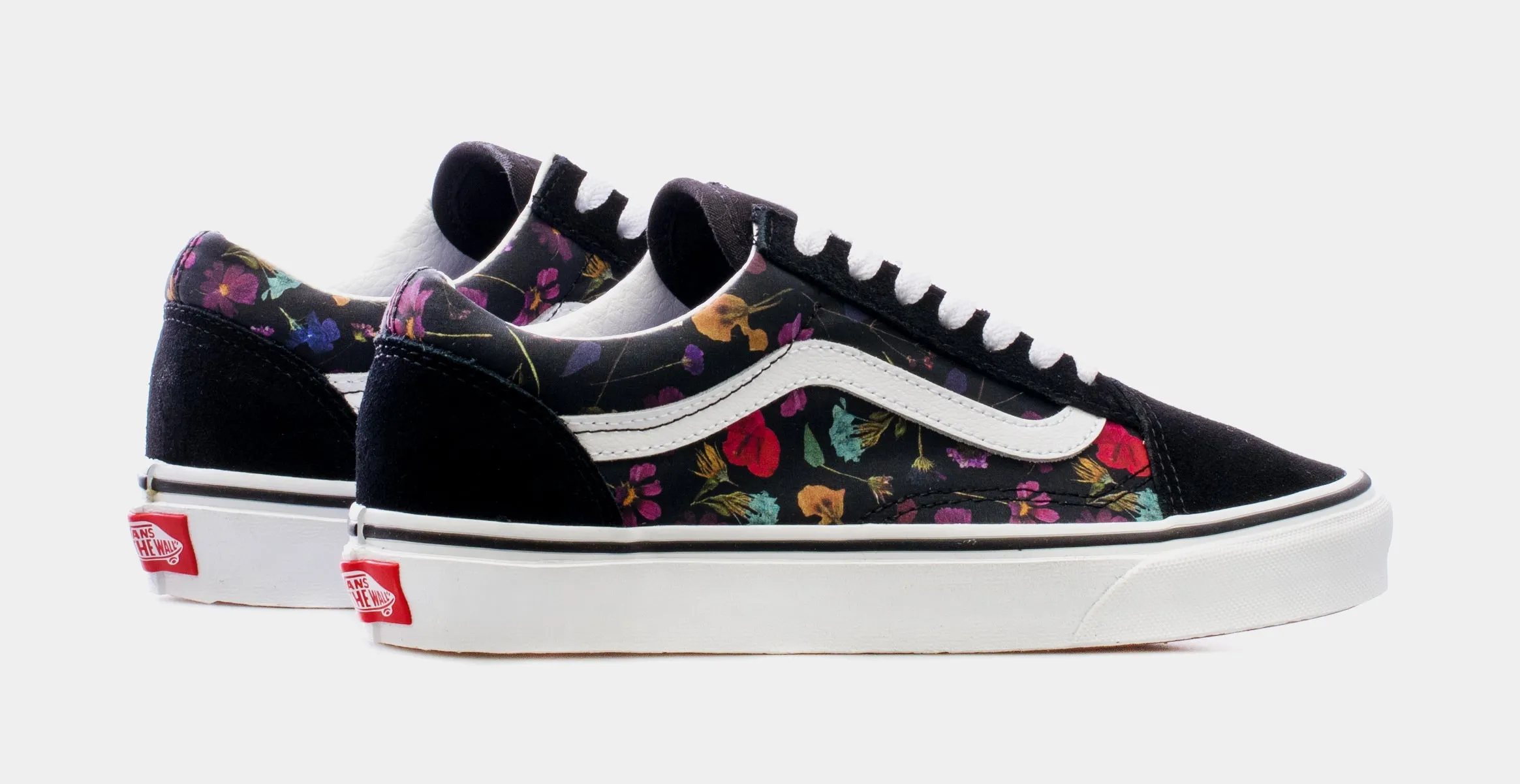 Floral Old Skool Mens Skate Shoes (Black)