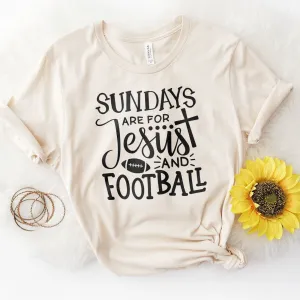 Football And Jesus Tee Shirts For Women - Christian Shirts for Women - Religious Tee Shirts