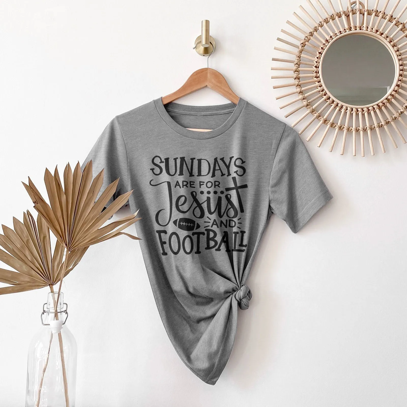 Football And Jesus Tee Shirts For Women - Christian Shirts for Women - Religious Tee Shirts