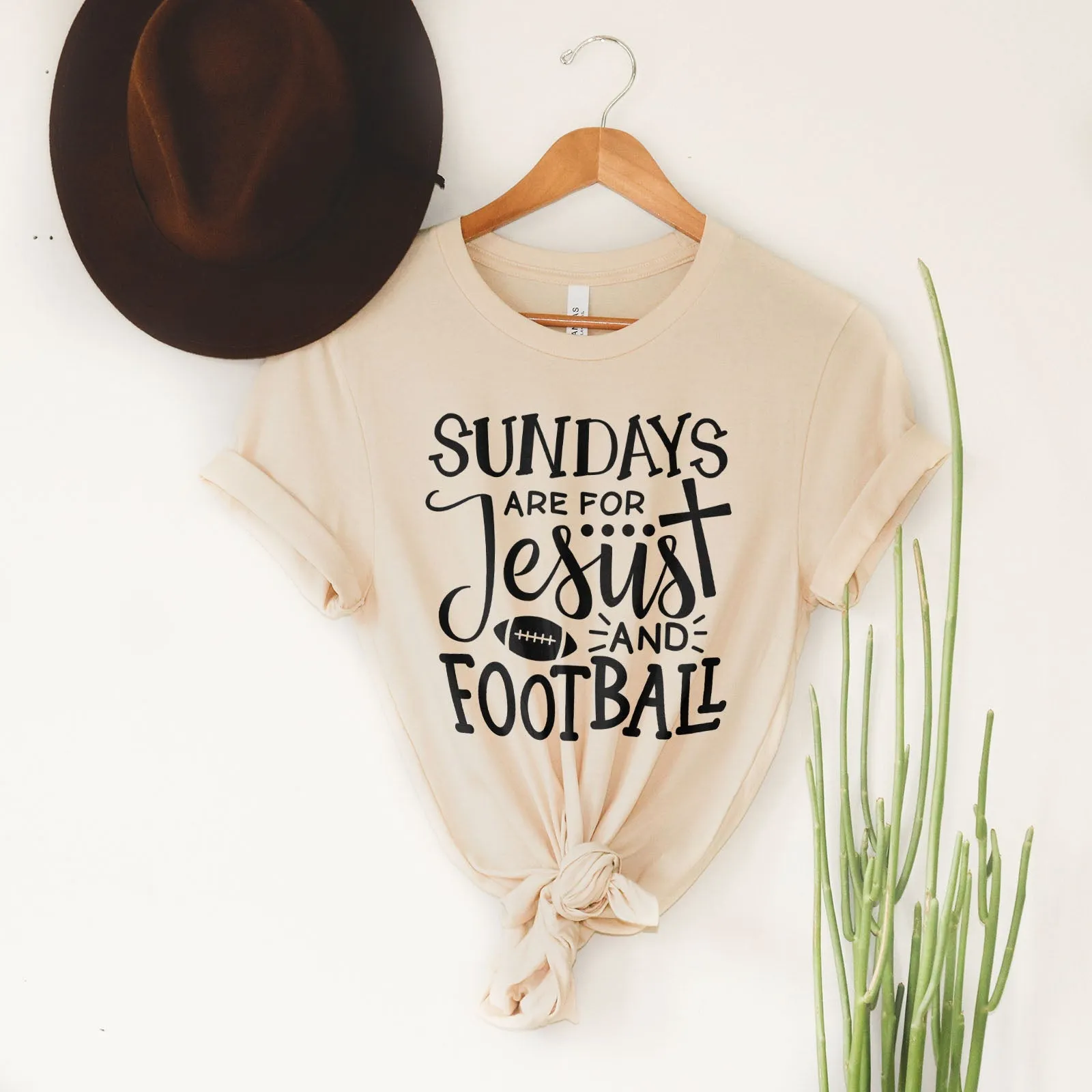 Football And Jesus Tee Shirts For Women - Christian Shirts for Women - Religious Tee Shirts