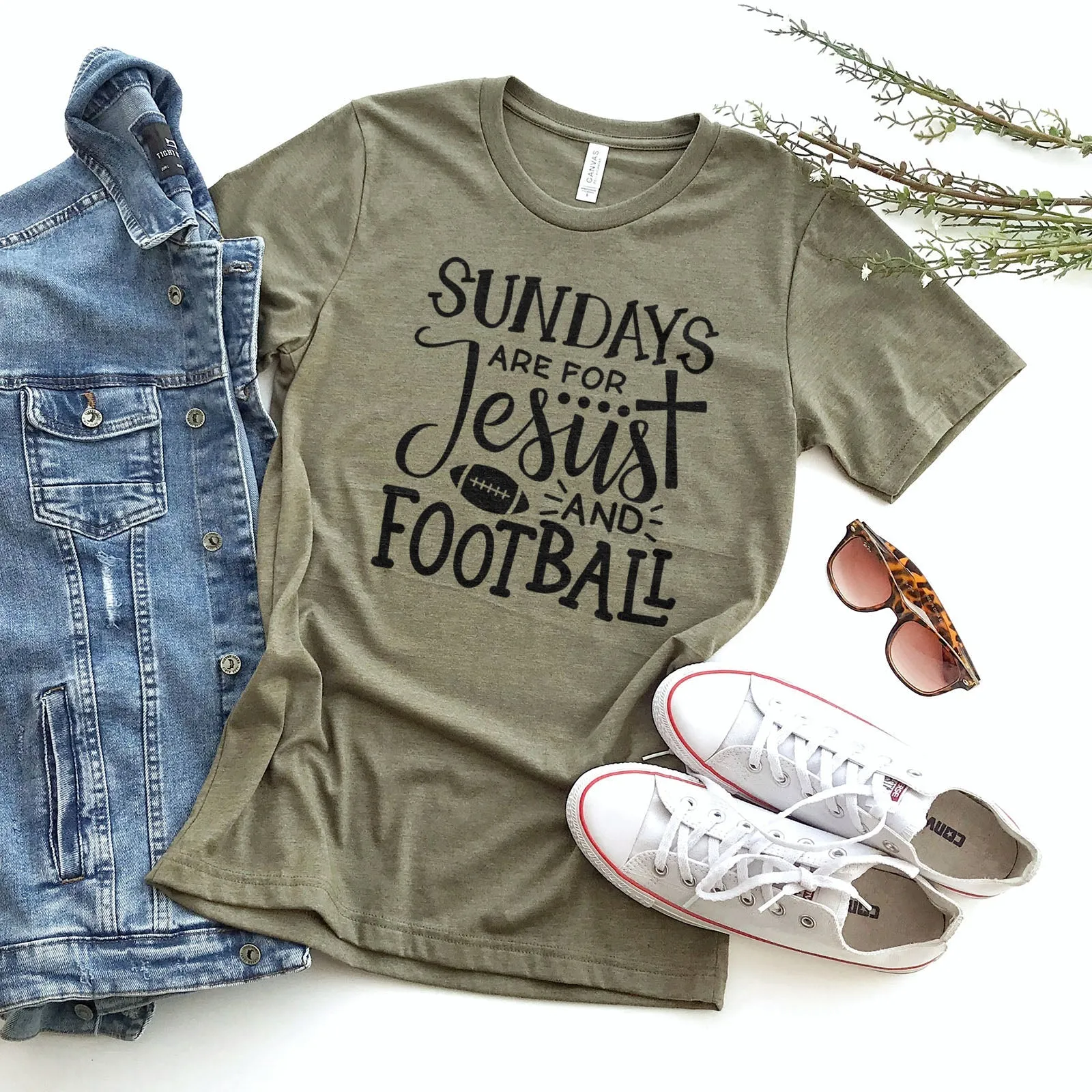 Football And Jesus Tee Shirts For Women - Christian Shirts for Women - Religious Tee Shirts