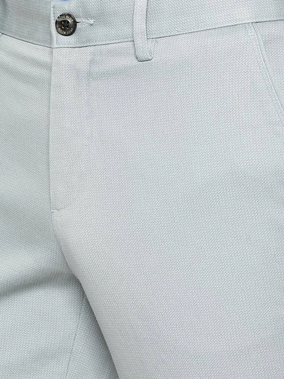 Glacier Grey Solid Uno Fit Casual Trouser | JadeBlue