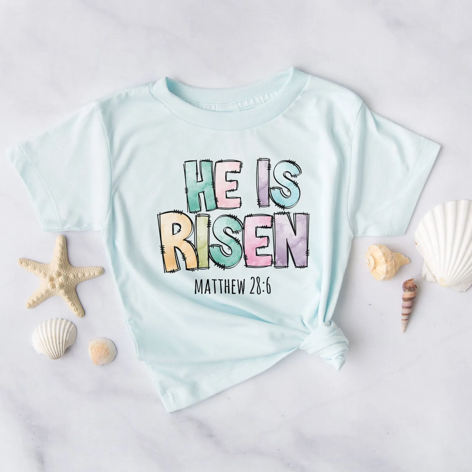 He Is Risen Easter Patchwork Tee Shirts For Women - Christian Easter T Shirts