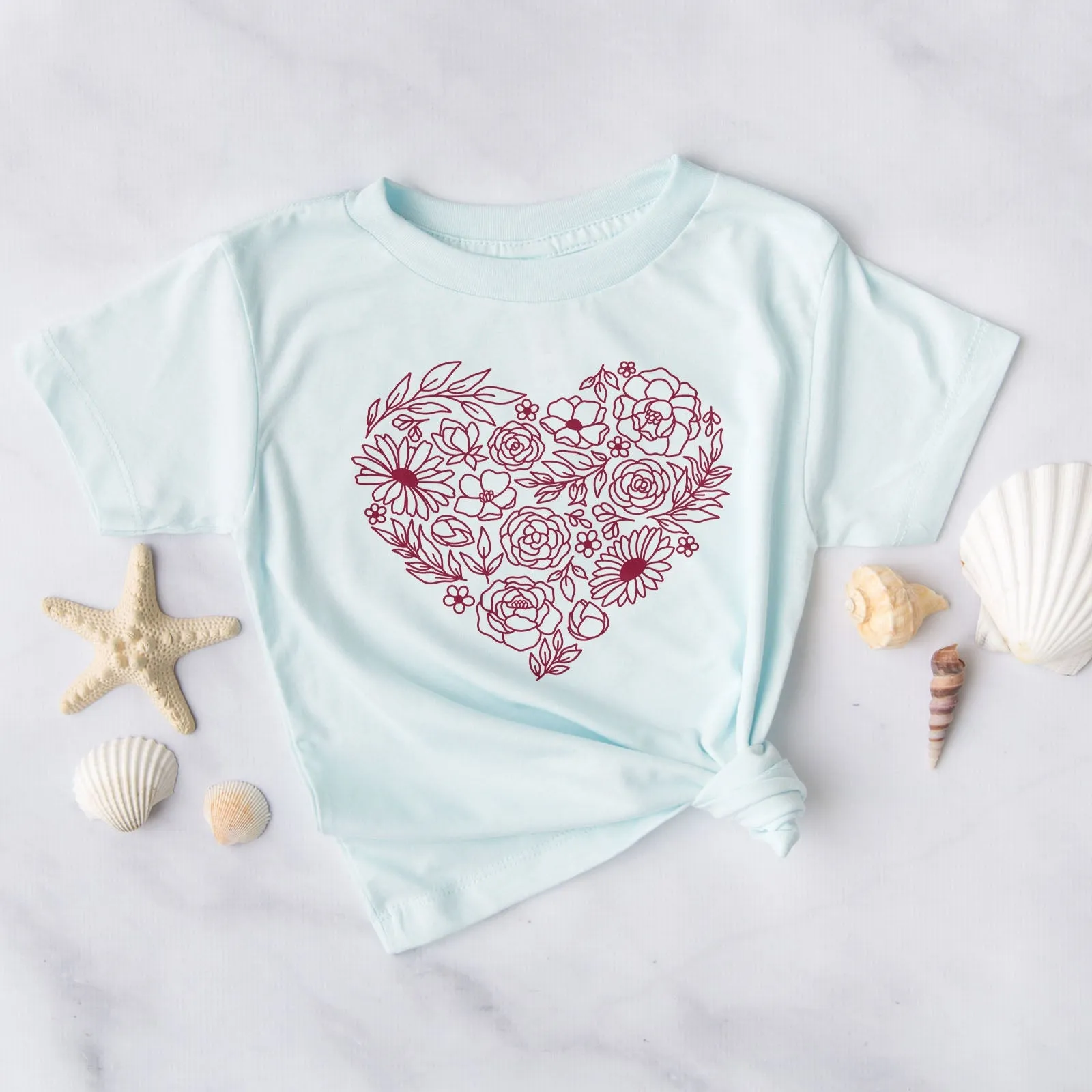 Heart Wildflowers Tee Shirts For Women - Christian Shirts for Women - Religious Tee Shirts