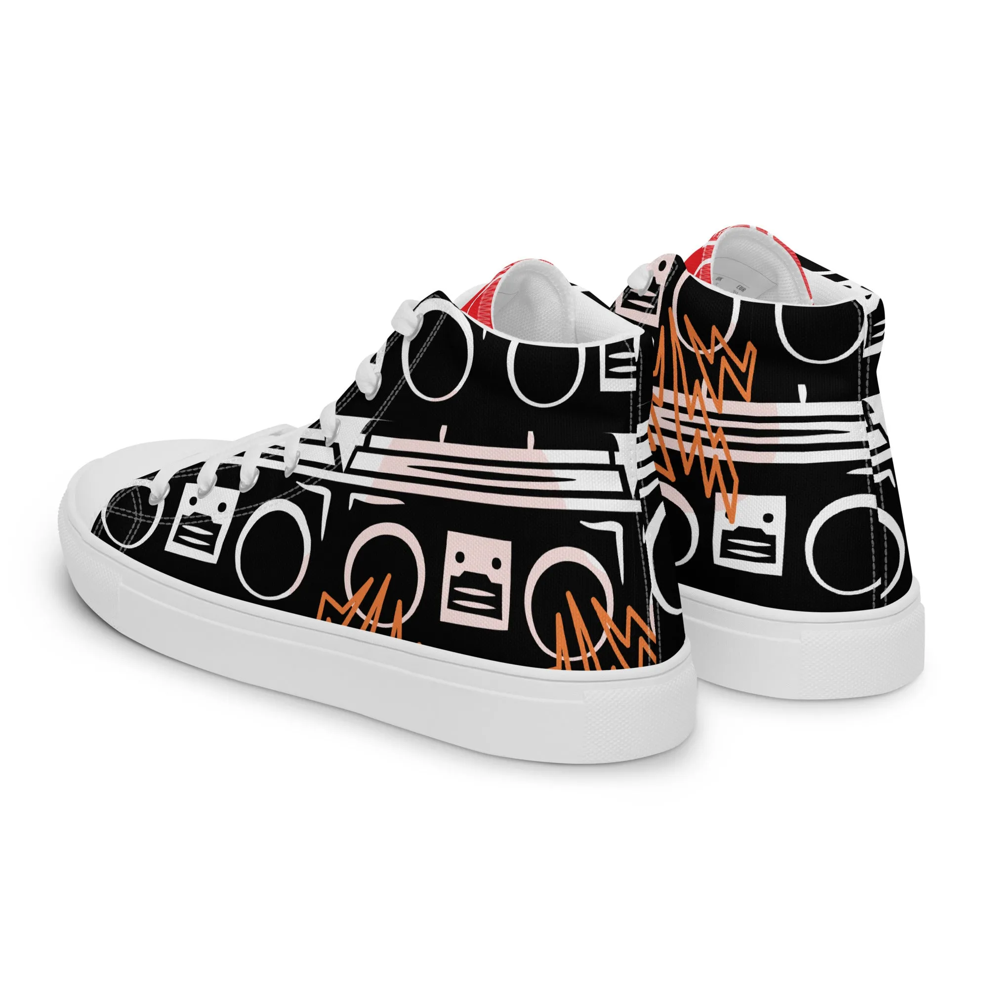 High Top Sneaker Women with Abstract Boom Box - Sophia