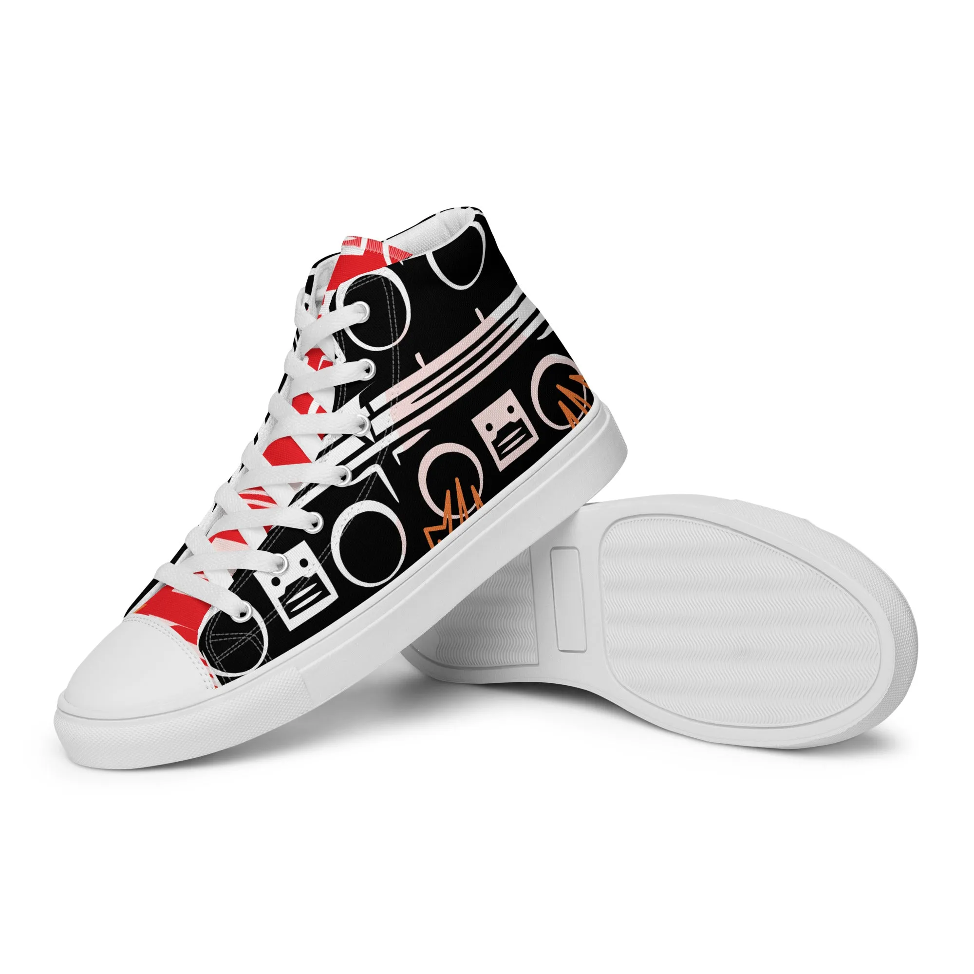 High Top Sneaker Women with Abstract Boom Box - Sophia