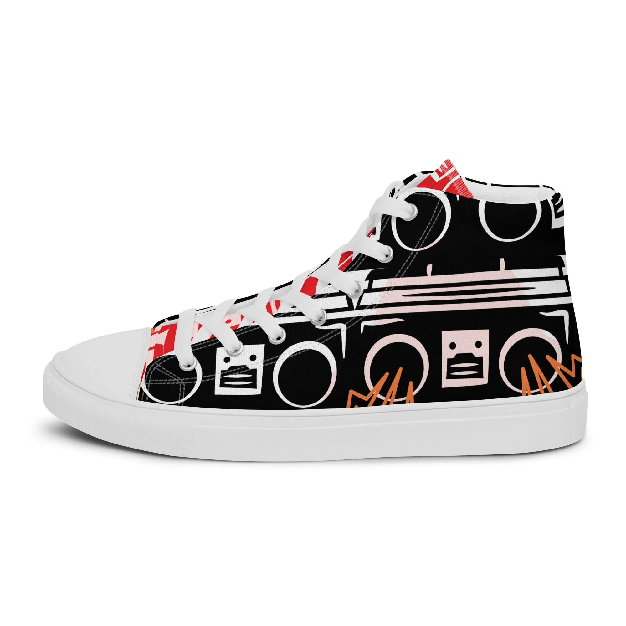 High Top Sneaker Women with Abstract Boom Box - Sophia