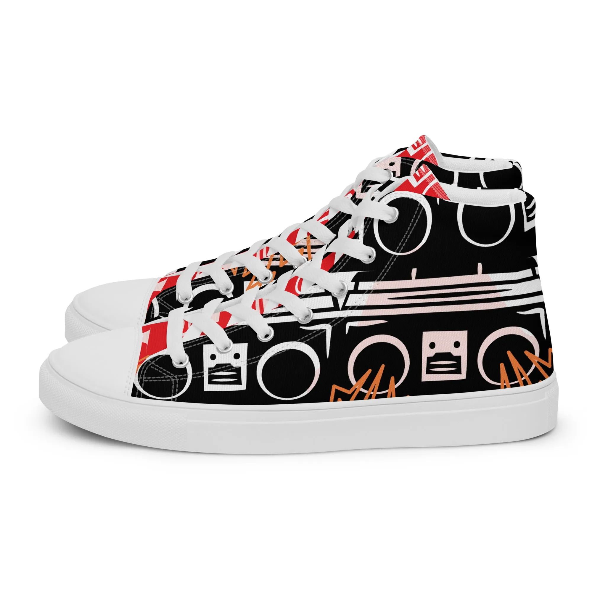 High Top Sneaker Women with Abstract Boom Box - Sophia