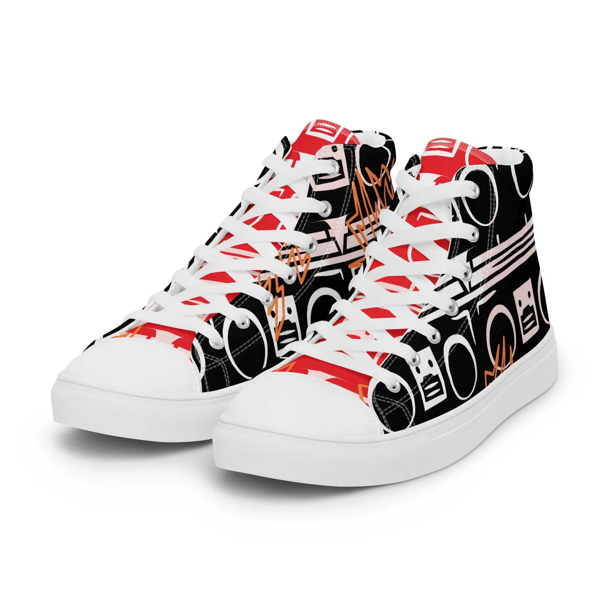 High Top Sneaker Women with Abstract Boom Box - Sophia