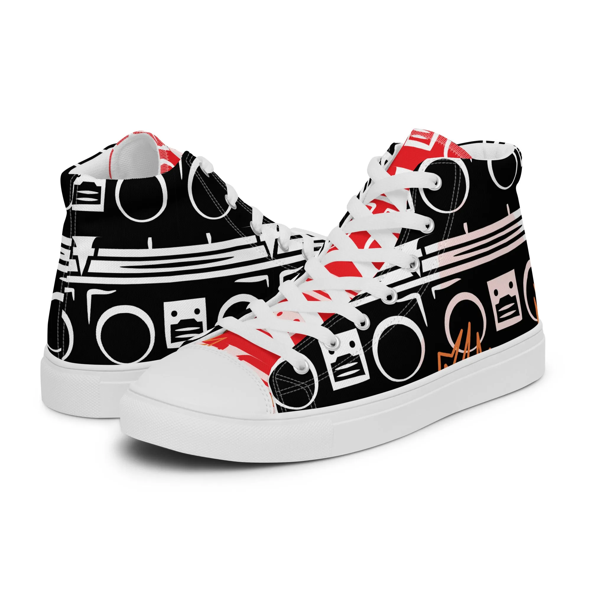 High Top Sneaker Women with Abstract Boom Box - Sophia