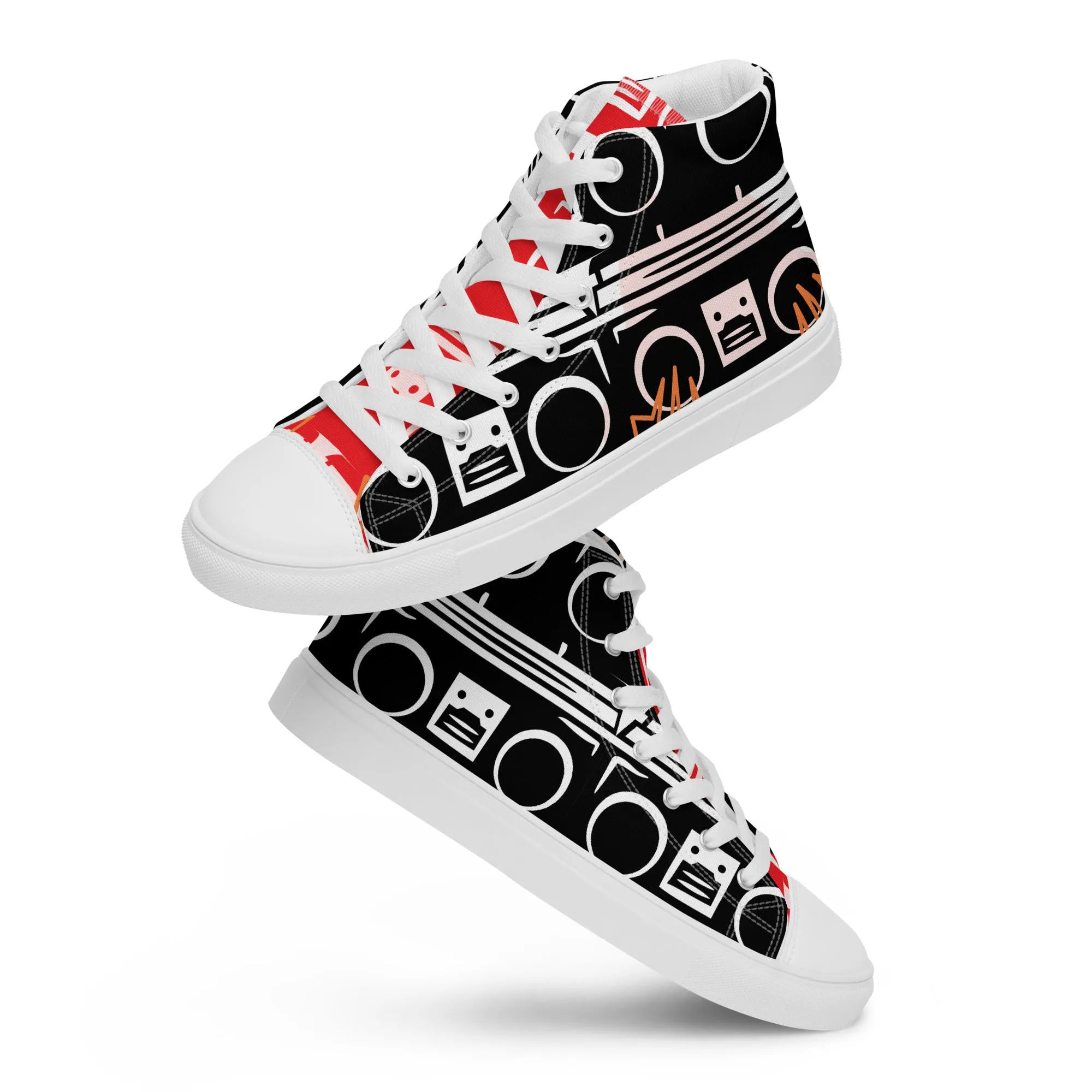 High Top Sneaker Women with Abstract Boom Box - Sophia