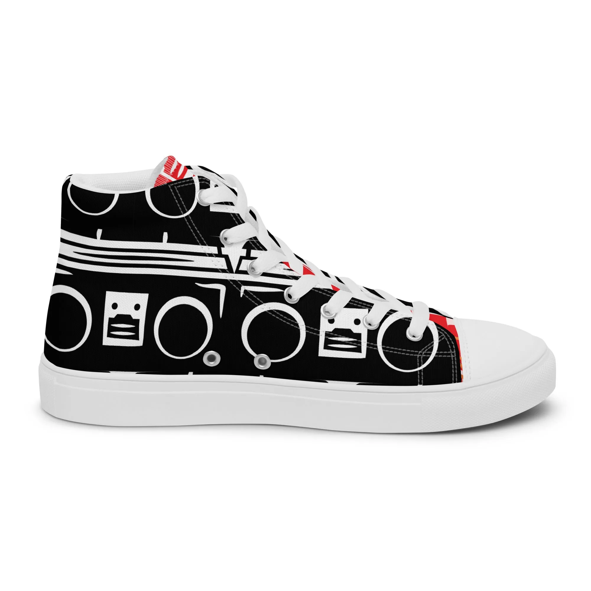 High Top Sneaker Women with Abstract Boom Box - Sophia