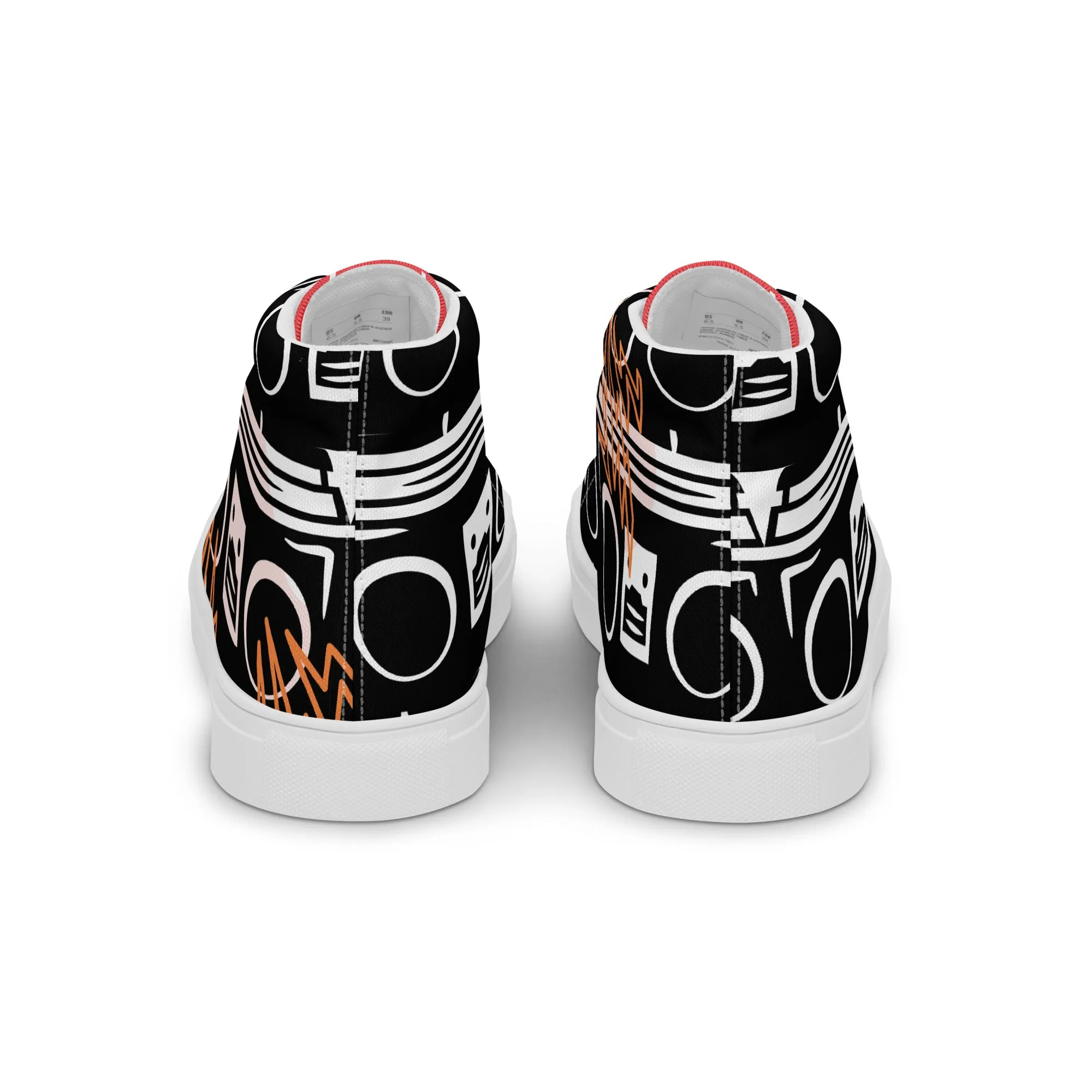 High Top Sneaker Women with Abstract Boom Box - Sophia