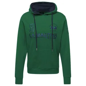 La Martina Elegant Green Hooded Cotton Sweatshirt