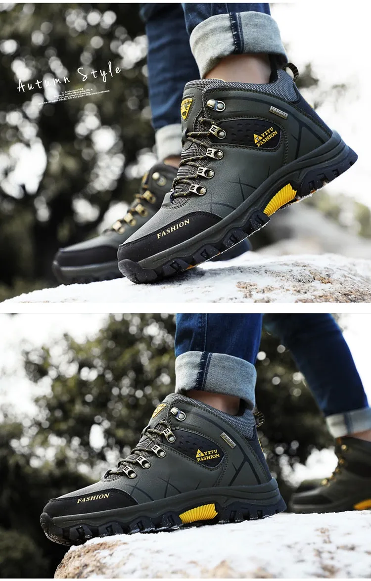 Men Boots Winter With Plush Warm Snow Boots Casual Men Winter Boots Work Shoes - MSWRB50421