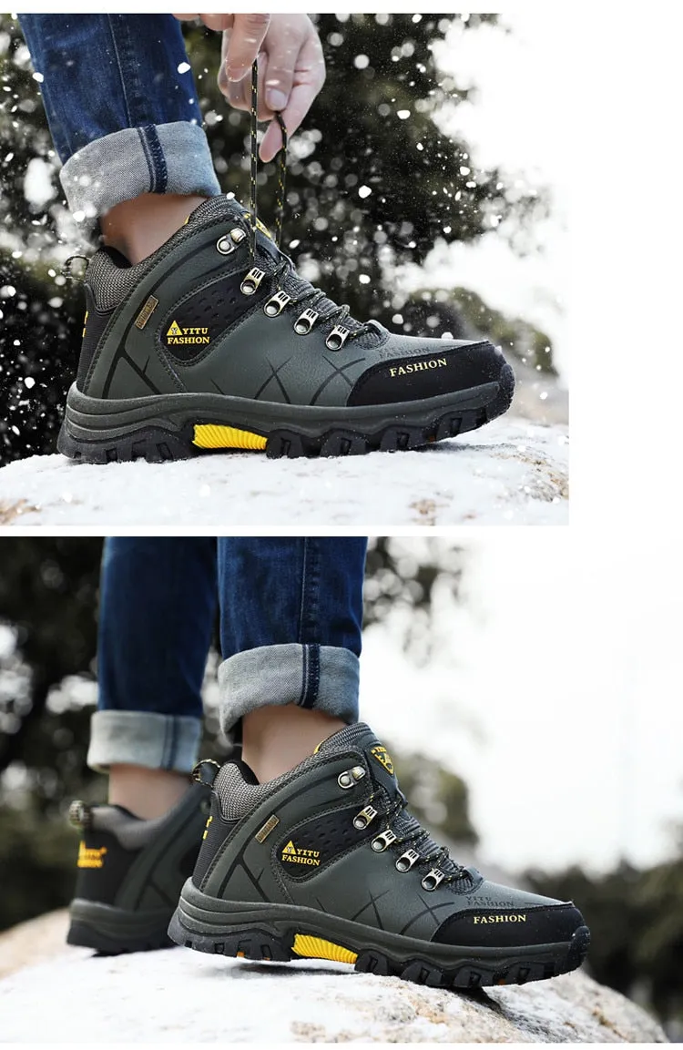 Men Boots Winter With Plush Warm Snow Boots Casual Men Winter Boots Work Shoes - MSWRB50421