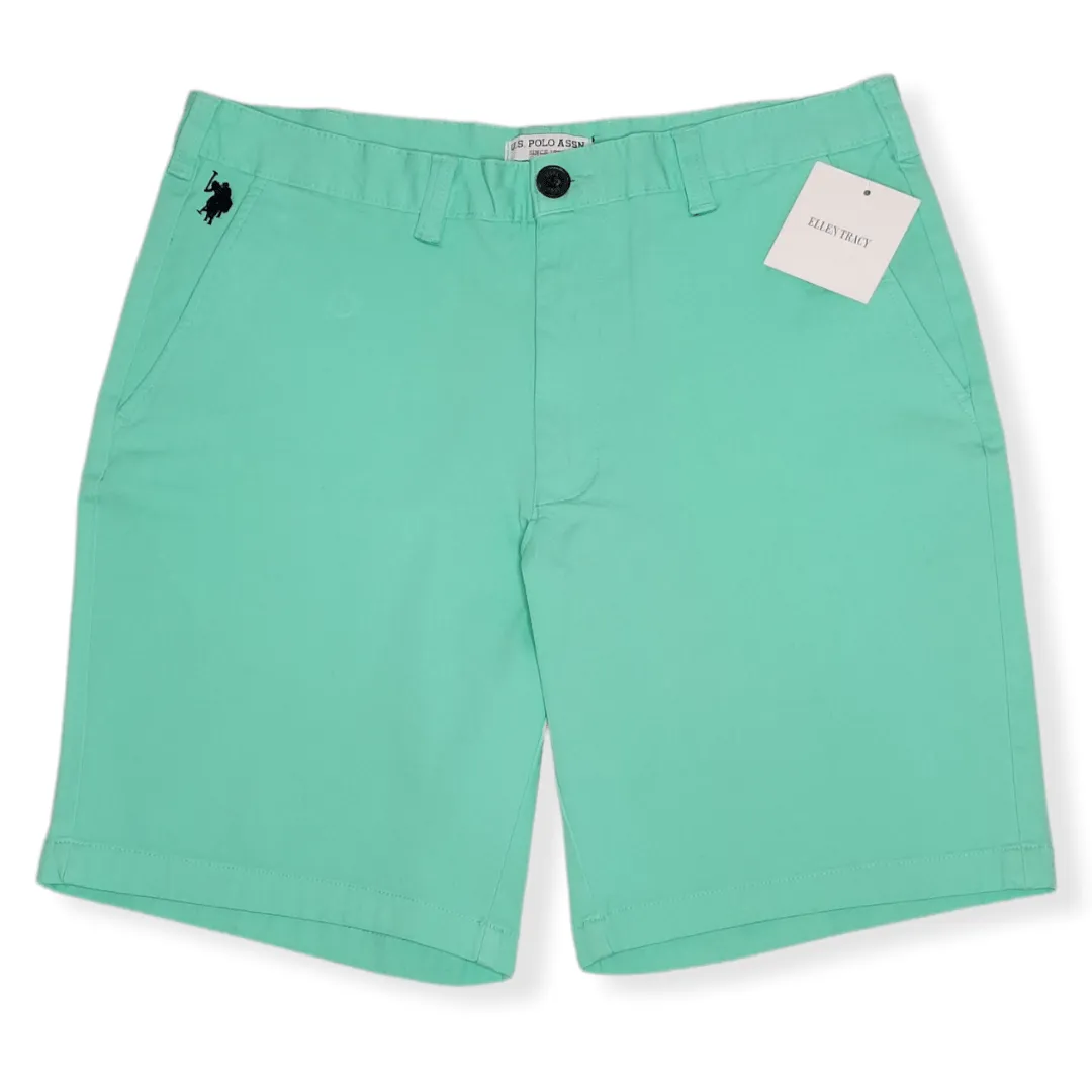 Men Gabardine USP Shorts - Pistache