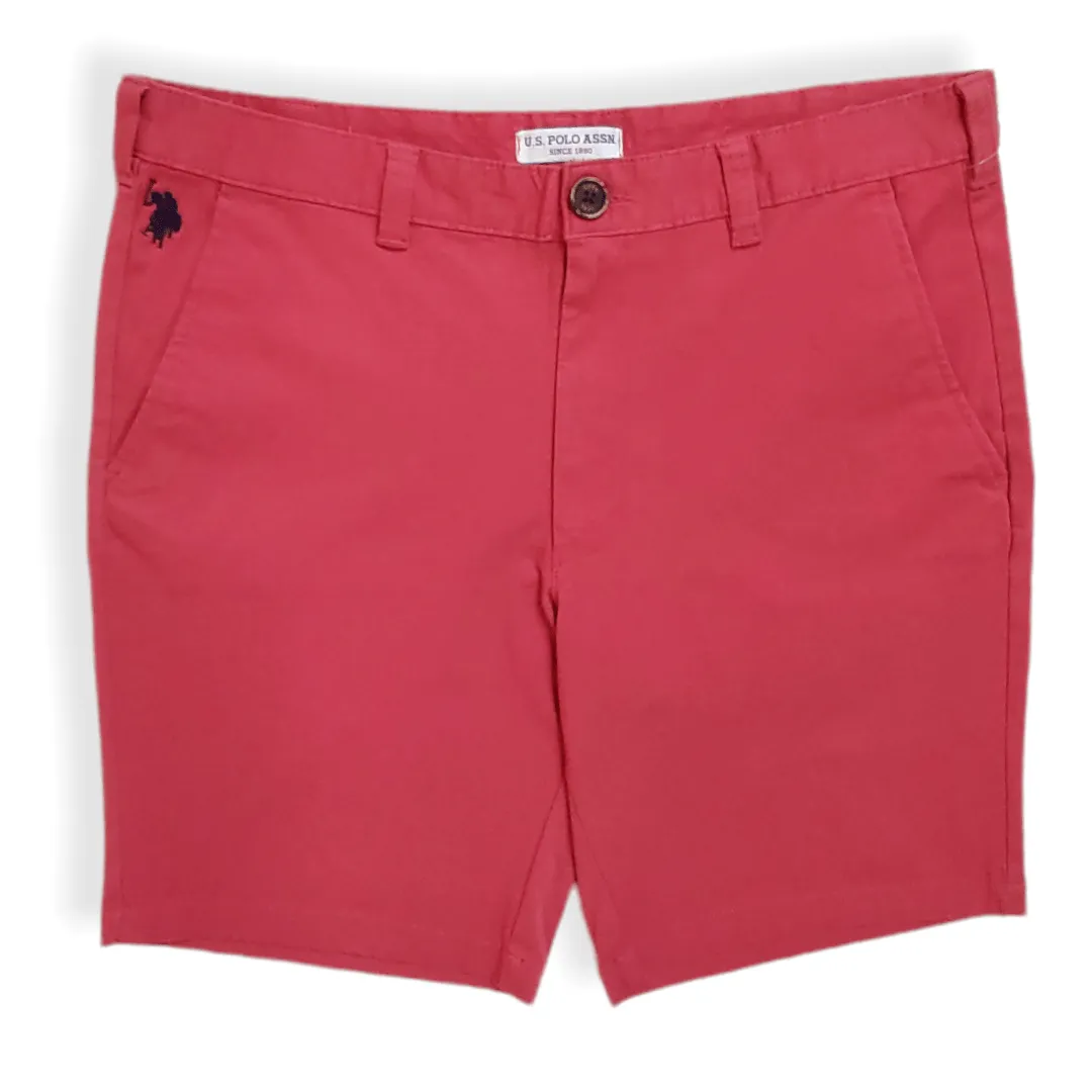 Men Gabardine USP Shorts - Watermelon Red