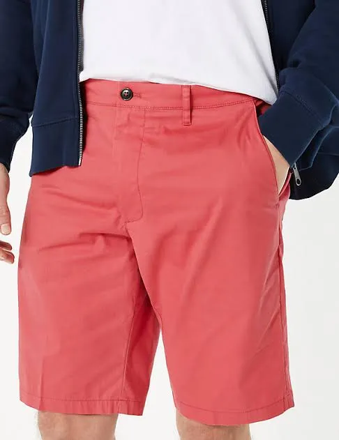 Men Gabardine USP Shorts - Watermelon Red