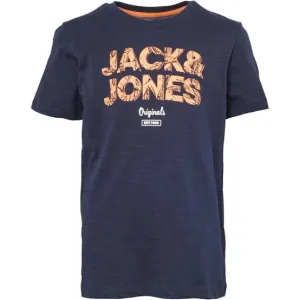 Men J&J Round Tshirt - Dark Blue x Orange