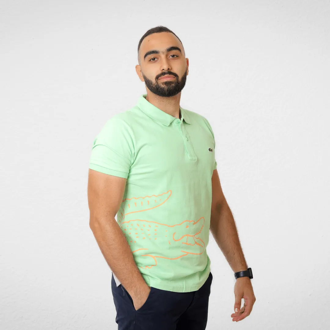 Men Polo T-Shirt - Side Logo - Green