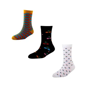 Men's FL05 Pack of 3 Cotton Fashion Crew Socks