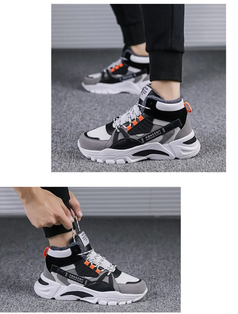 Men's Winter Boots Fashion Thick Bottom Non-slip Warm Winter Shoes For Men - MSWRB50420