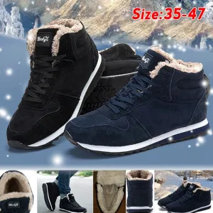 Men's Winter Shoes Fashion Snow Boots Shoes Plus Size Winter Sneakers Ankle Men Shoes - MSWRB50418