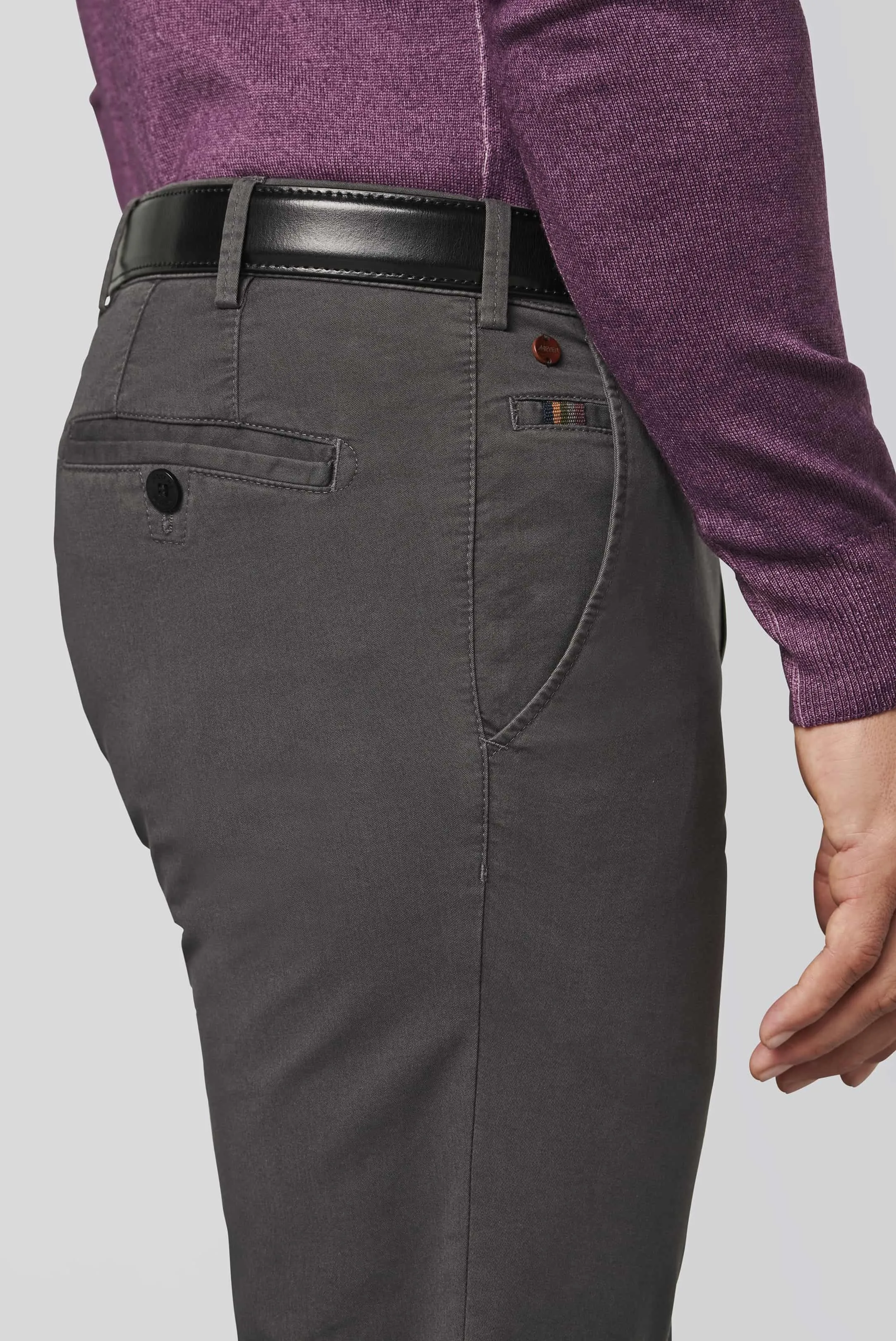 MEYER Roma Trousers - 316 Luxury Cotton Chinos - Charcoal