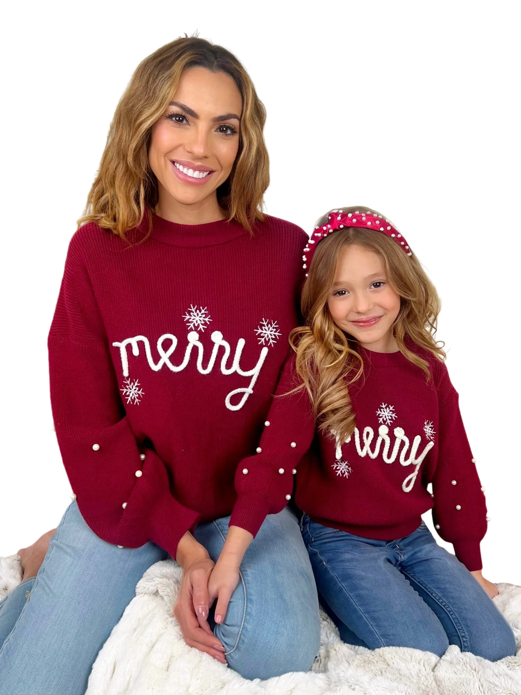 Mommy And Me Merry Snowflake Christmas Sweater