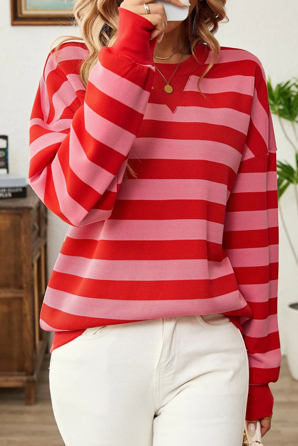 Mylee Striped Round Neck Sweatshirt | XS-L | PRE ORDER