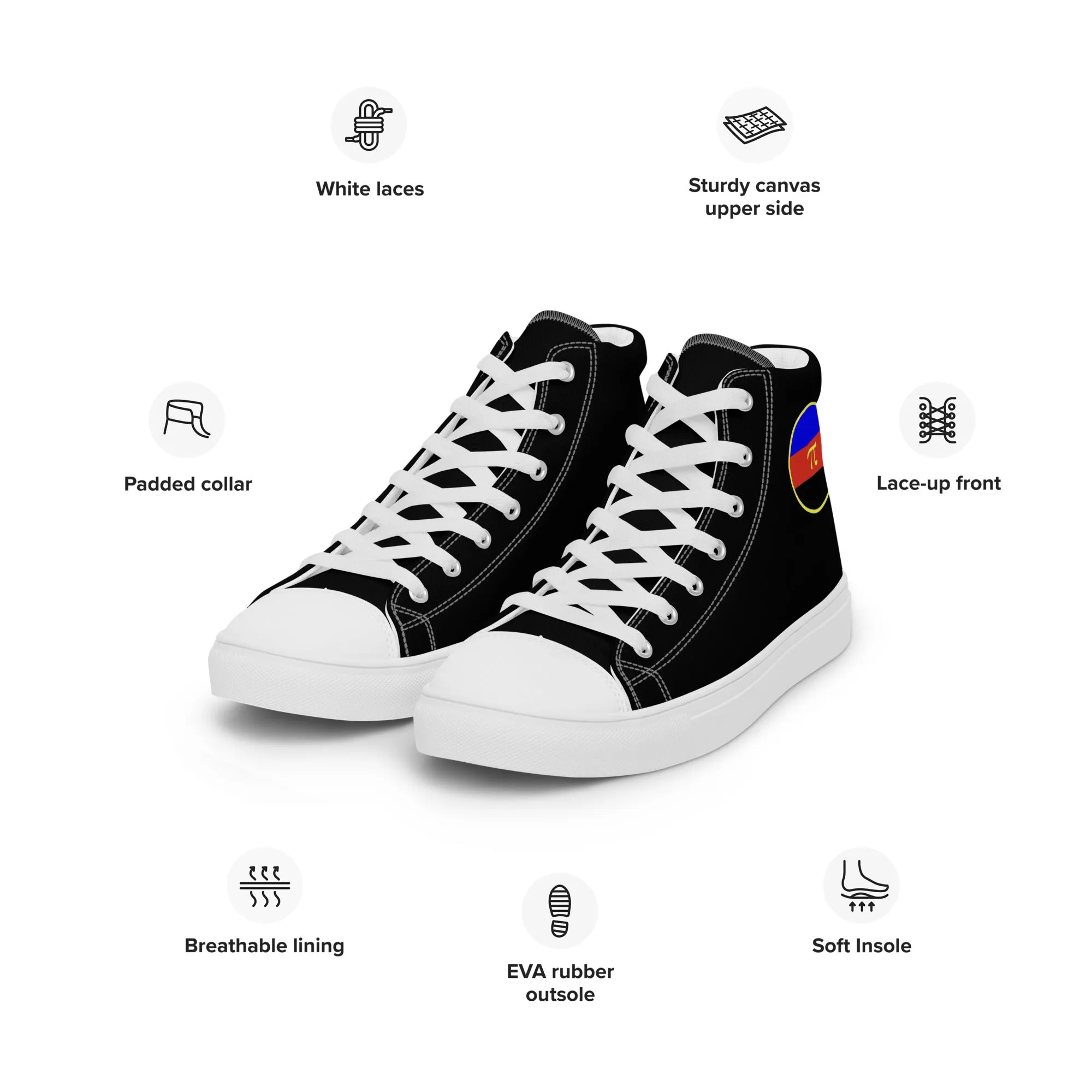 Polyamorous Polyamory Pride Men’s High Top Canvas Athletic Shoes