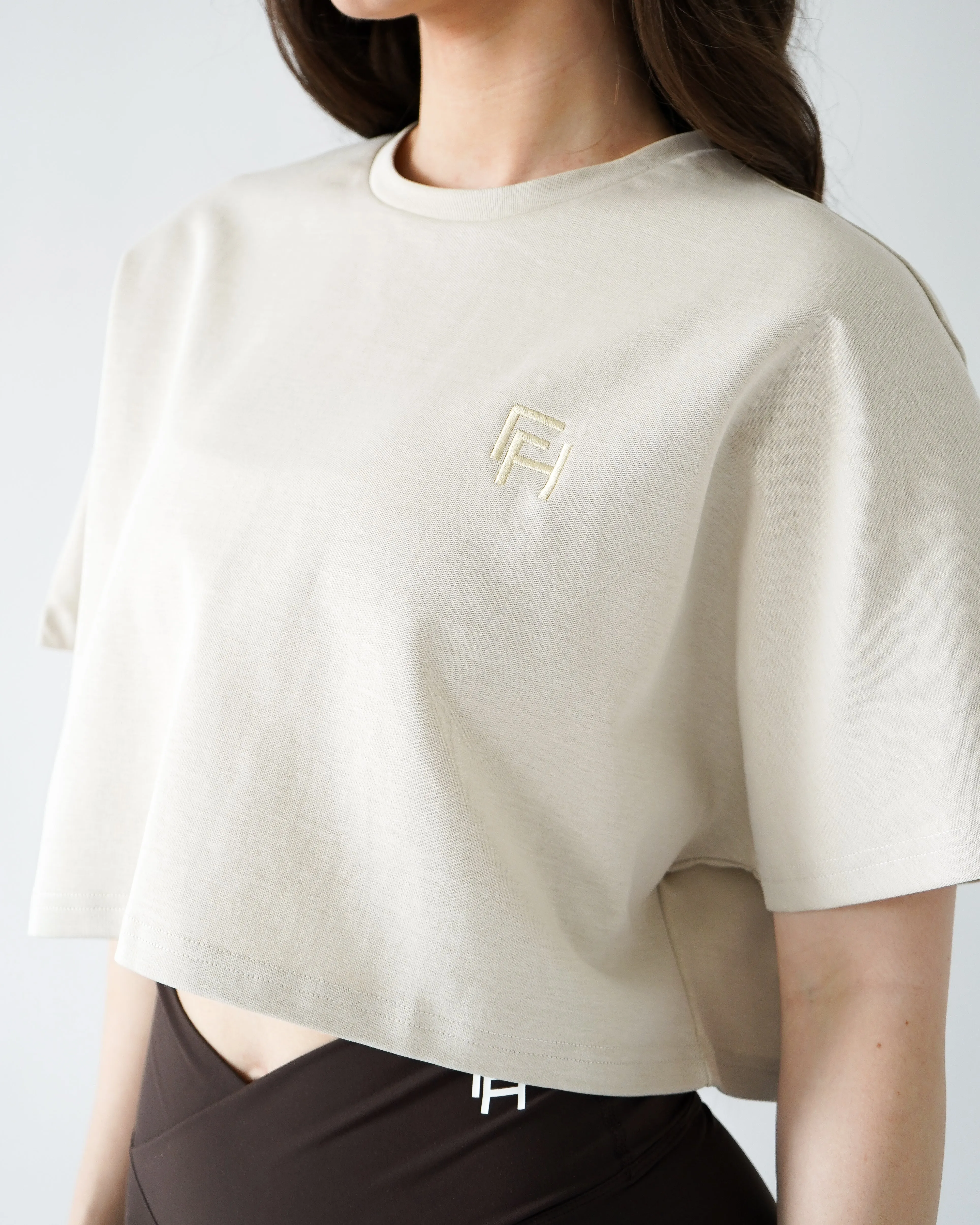 Relaxed Crop Top -  Oat