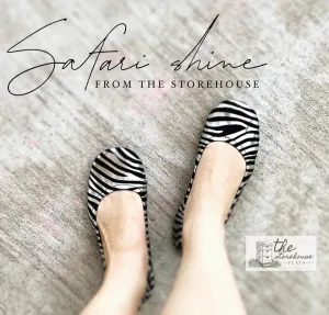 Safari Storehouse Flats {Black & Silver Zebra Stripes}