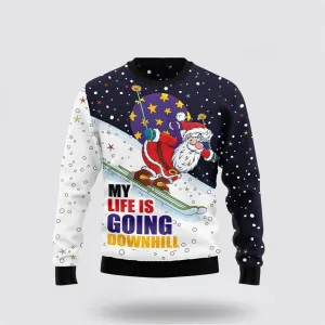 Santa Claus Ski Ugly Christmas Sweater For Men And Women, Best Gift For Christmas, The Beautiful Winter Christmas Outfit